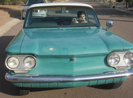Founder's Son in a Chevy Corvair